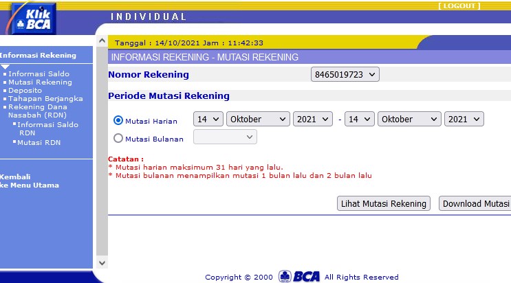 Cara Melihat Mutasi Rekening BCA Lebih Dari 3 Bulan