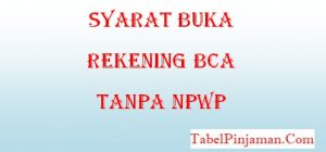 Rekening BCA Tanpa NPWP