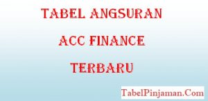 Tabel Angsuran ACC Finance Terbaru