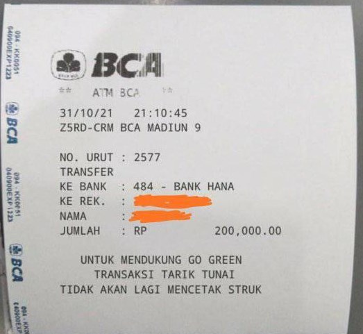 Bukti Transfer ATM BCA