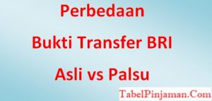 Bukti Transfer BRI Asli vs Palsu