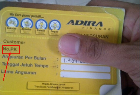 Contoh Nomor PK Adira Finance