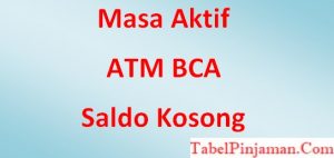 Masa Aktif ATM BCA Saldo Kosong