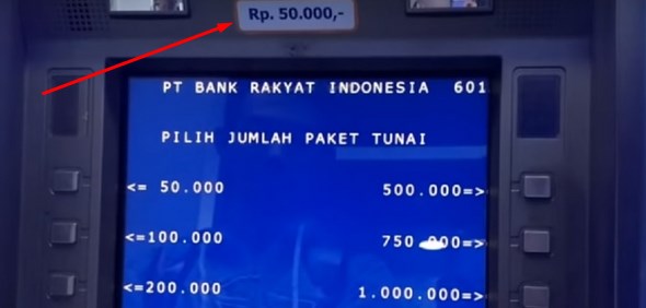 Mengambil Uang 50 Ribu di ATM BRI