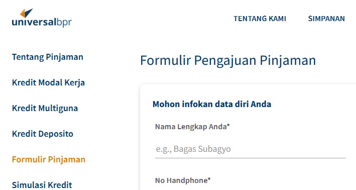Pengajuan BPR Universal