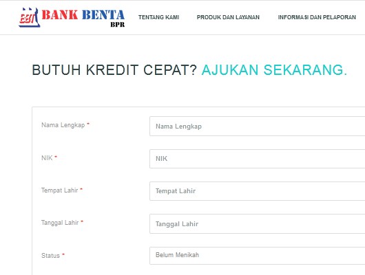 Pengajuan Bank Benta